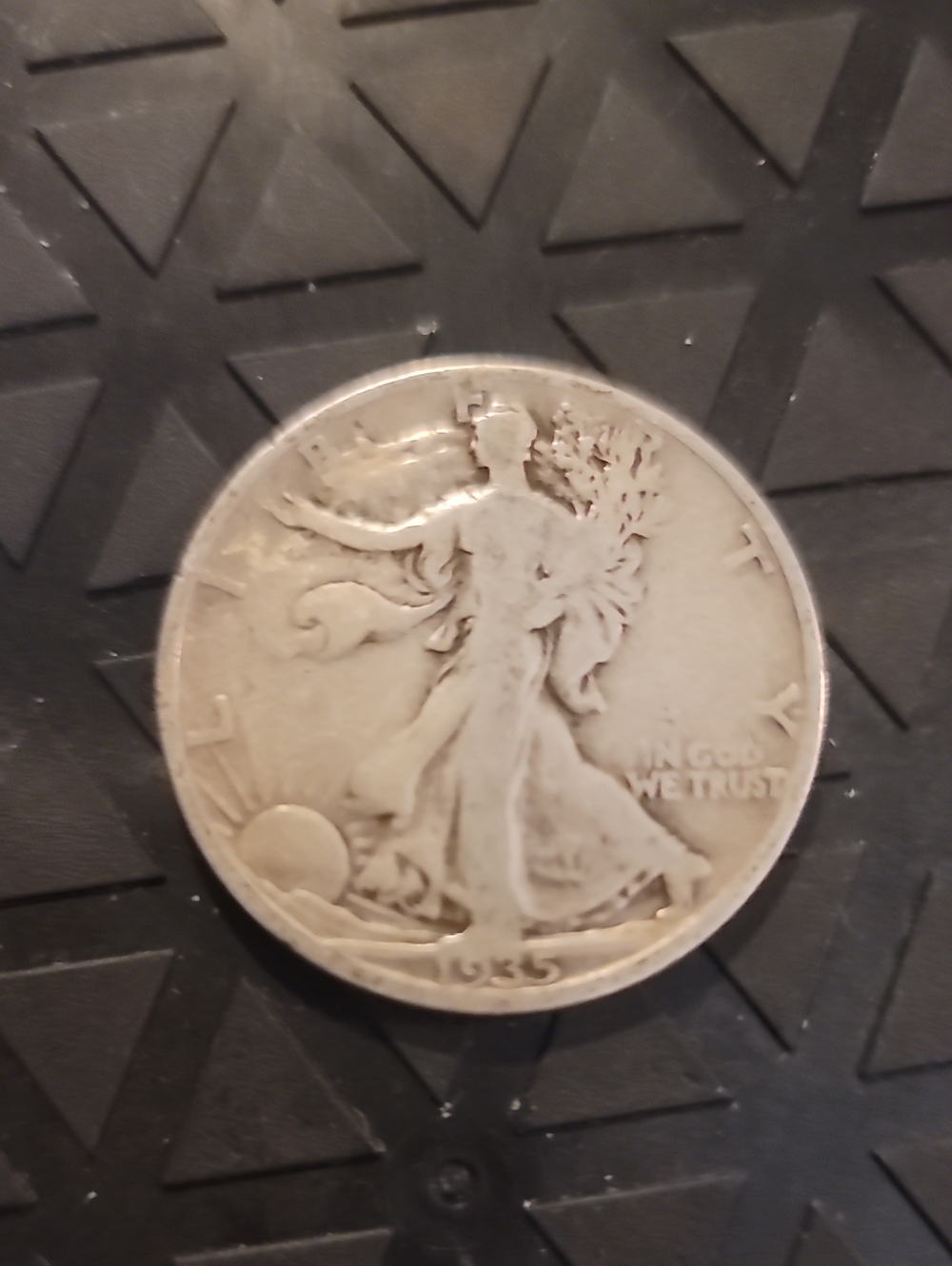Vintage 1935 Walking Liberty Silver Half Dollar Coin